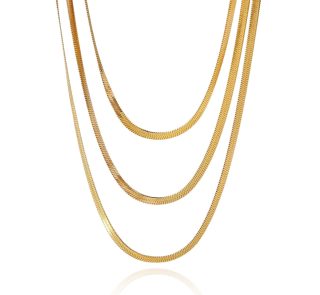 τριπλό κολιέ Silk με αλυσίδα herringbone με διαφορετικό πάχος