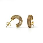 σκουλαρίκια Paris σε χρυσό χρώμα με ζιργκόν