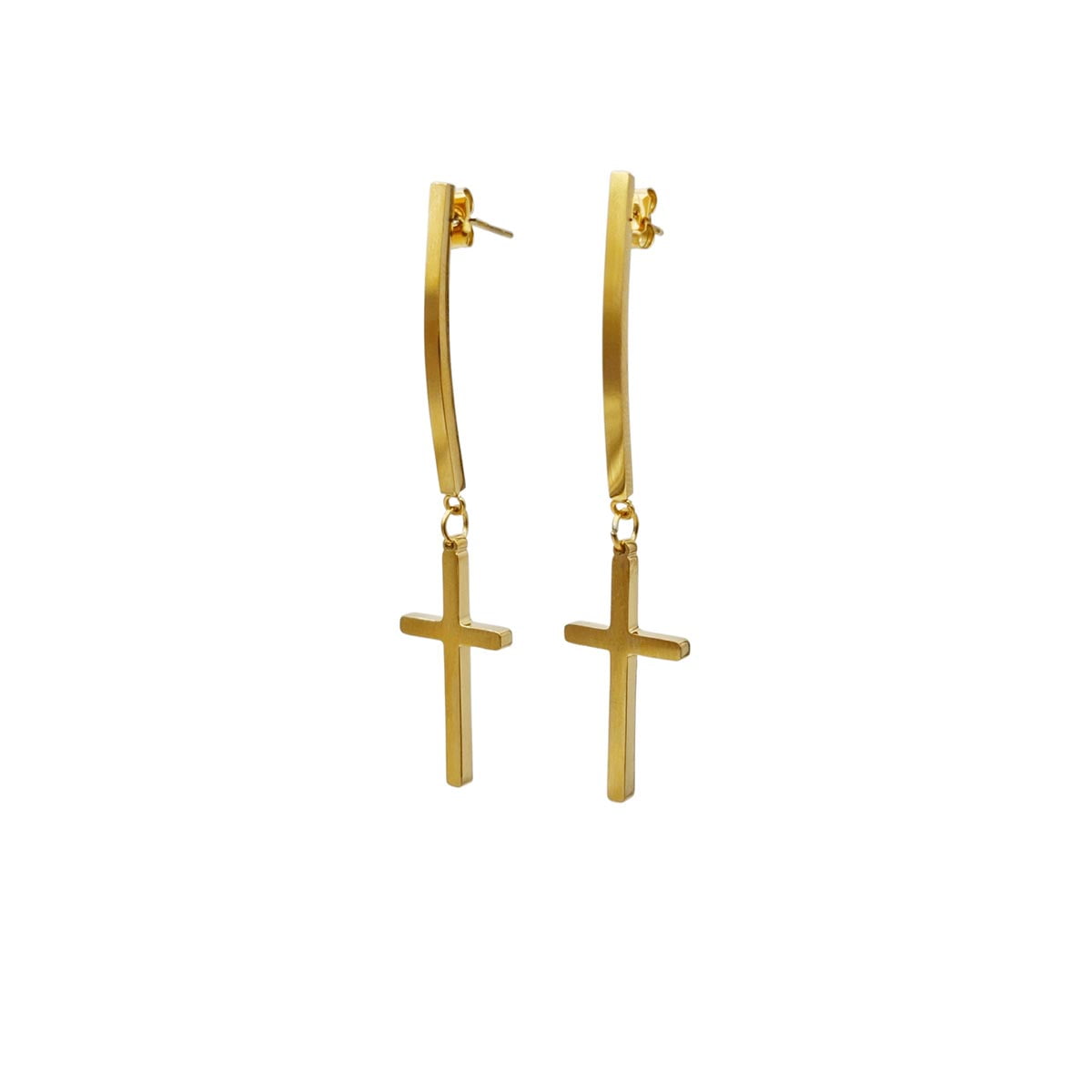 σκουλαρίκια Roxy σε σχήμα σταυρού σε χρυσό χρώμα