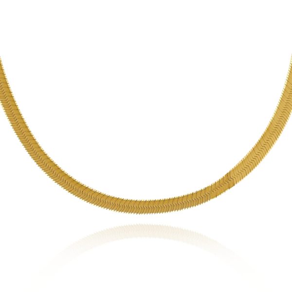 Κοντό κολιέ Allegra από χρυσή αλυσίδα Herringbone | ShopShop.gr