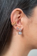 Σκουλαρίκια ear jackets Julietta με ζιργκόν σε ροζ χρυσό | ShopShop.gr