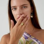 Δαχτυλίδι Justine σε vintage σχέδιο με πράσινη πέτρα