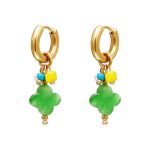 Σκουλαρίκια Astrid με κρεμαστό πράσινο τριφύλλι
