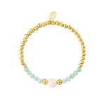 Βραχιόλι Εllie γαλάζιο με κρύσταλλα και μαργαριτάρι