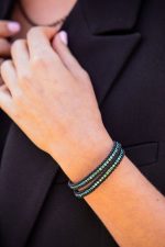 Νεφέλη χειροποίητο δερμάτινο wrap βραχιόλι αιματίτη - Image 7