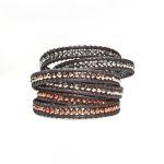 Αλκυόνη χειροποίητο δερμάτινο wrap βραχιόλι αιματίτη - Image 4