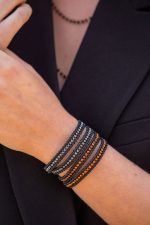 Αλκυόνη χειροποίητο δερμάτινο wrap βραχιόλι αιματίτη - Image 8